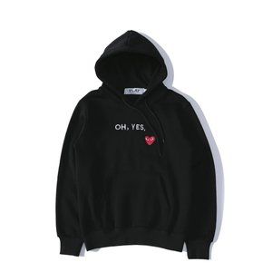 Comme des Garcons Black Hoodie with Red Heart